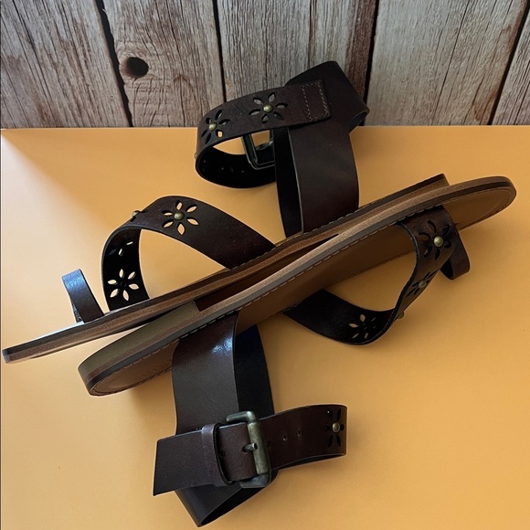 Sundance Walking On Sunshine Brown Leather Sandals, NIB - Picture 3 of 8